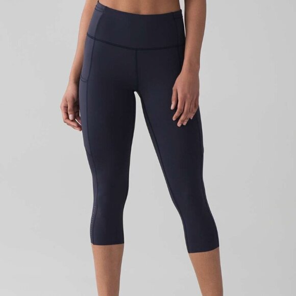 Lululemon Fast & Free Crop II *Nulux 19" Midnight Navy - Picture 6 of 6